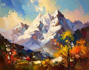 北アルプスの山並み　長野県白馬村