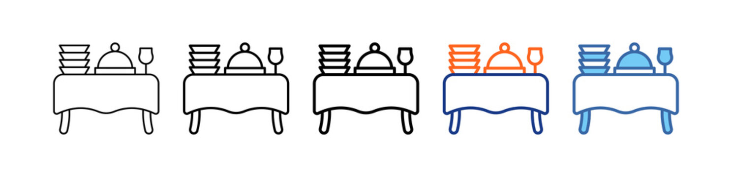 Buffet Line Different Set Vector Icon