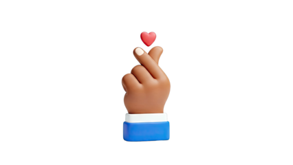 3D Hand Gesture for Korean Finger Heart and Red Heart
