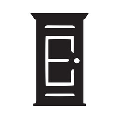 vector illustration of a wooden door