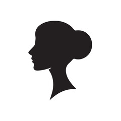 vector black silhouette of a woman