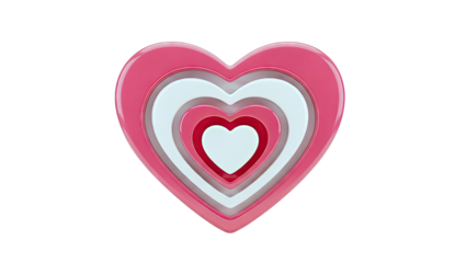Concentric Pink and White Hearts