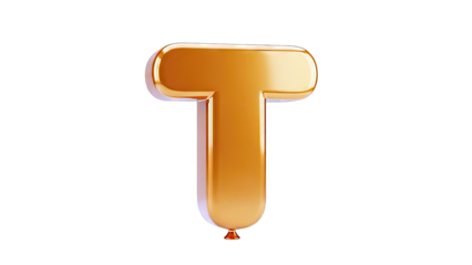 Golden Balloon Letter T