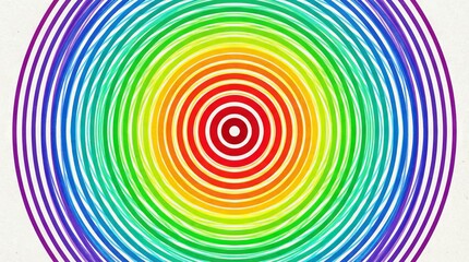 Rainbow Concentric Circles Abstract Background