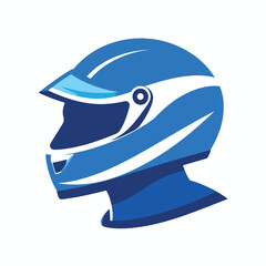 Obraz premium Dynamic Blue Racing Helmet Illustration Symbolizing Speed and Competition
