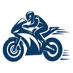 Fototapeta premium Dynamic Illustration of a Motorcyclist Racing a Sport Bike at High Speed