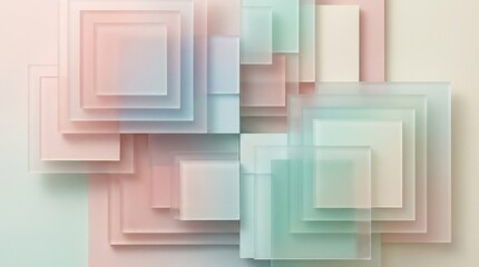 Frosted Glass Overlapping Pastel Squares Background