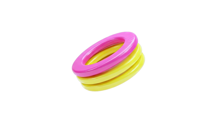 Stack of Pink and Yellow Rings