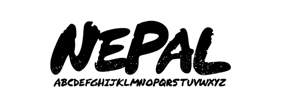 Nepal Font , alphabet, abc,abad, Font groovy, funny, modern, simple