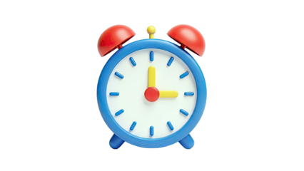 Blue and Red Cartoon Alarm Clock