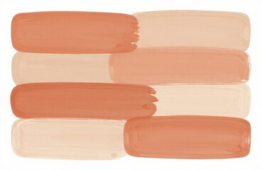 Terracotta and beige brush strokes on white background