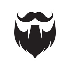 vector beard and mostache silhouette