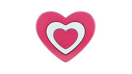 Layered Pink and White Heart Shape