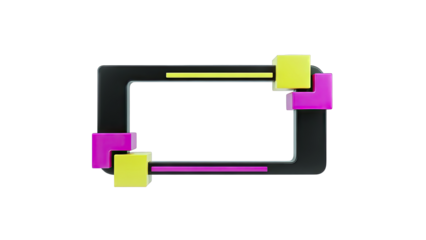 Abstract 3D frame with colorful blocks