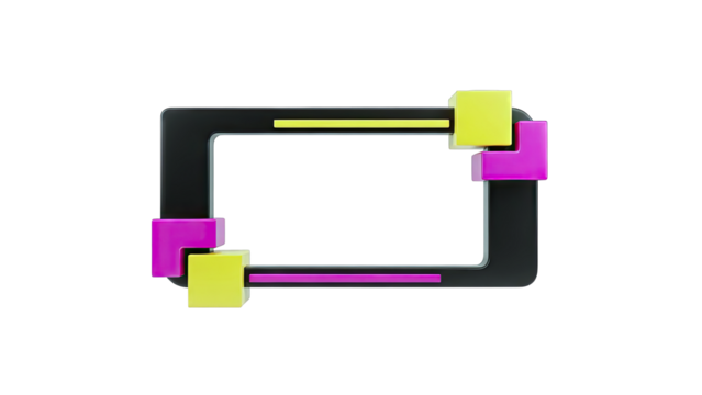 Abstract 3D frame with colorful blocks - Powered by Adobe
