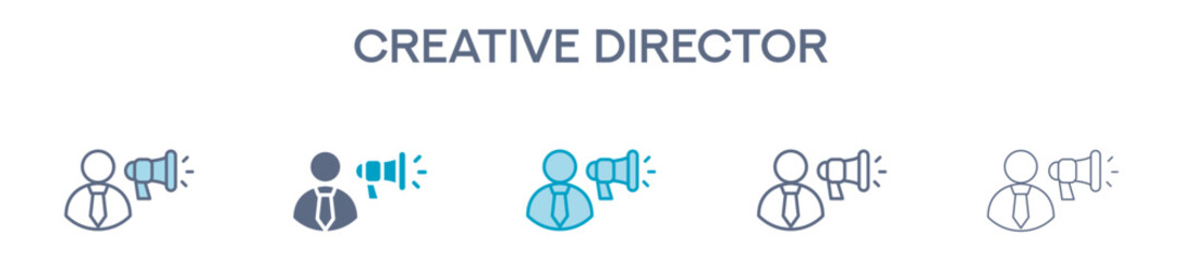 Creative Director Element For Design Graphic - Multi Styles. Vector Illustration Of Two Colored And Black. Multiple Icons Designs Can Be Used For Mobile, Ui, Web 