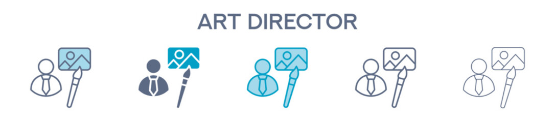 Art Director Element For Design Graphic - Multi Styles. Vector Illustration Of Two Colored And Black. Multiple Icons Designs Can Be Used For Mobile, Ui, Web 