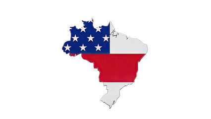 Fototapeta premium Map of Brazil with Amazonas State Flag