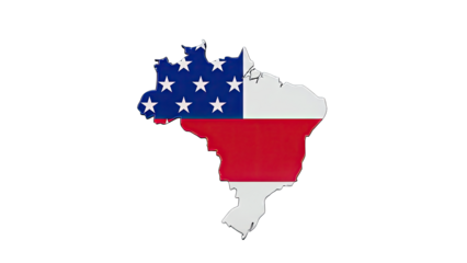 Map of Brazil with Amazonas State Flag