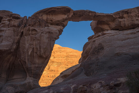 Um Fruth rock bridge in Wadi Rum - Jordan