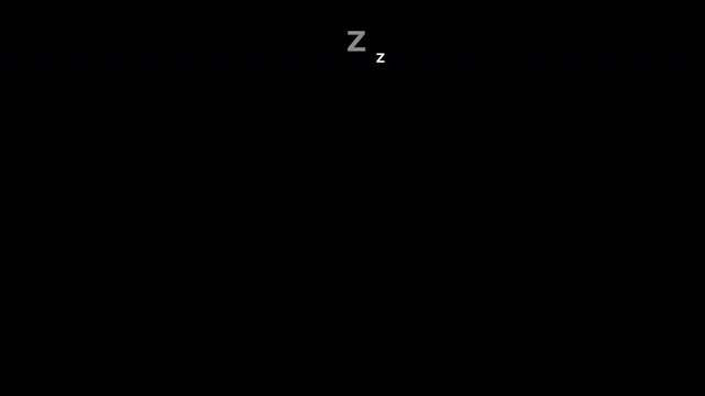 Sleeping zzz on transparent background. Zzz letters animated 4K 