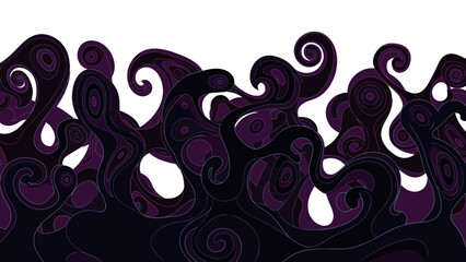 A purple and black swirling design on a as a vector graphic