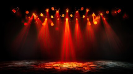 Entertainment Show Backdrop: Focused Ray of Light in Smoky Studio