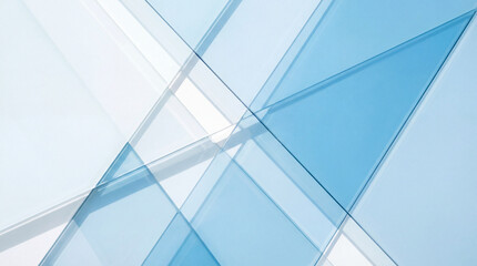 Fototapeta premium Abstract background with overlapping translucent blue and white geometric shapes creating a modern, clean, and dynamic design.