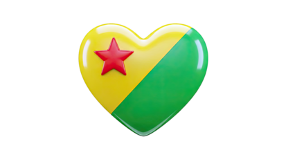 Heart-shaped flag with star