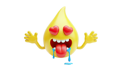 Emoji with heart eyes, tongue out, drooling, and waving arms