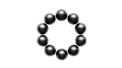Circle of Black Spheres