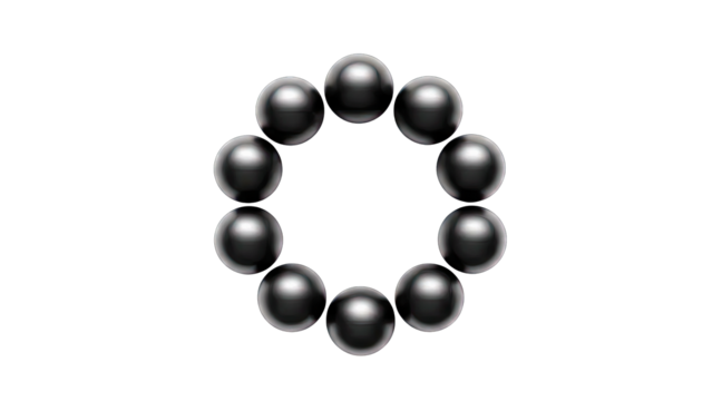Circle of Black Spheres - Powered by Adobe