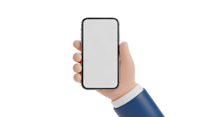 3D Cartoon Hand Holding a Smartphone