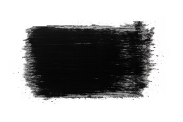 Black brush stroke paint texture with transparency