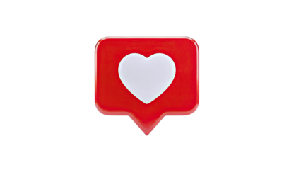 Red Heart Like Notification Icon