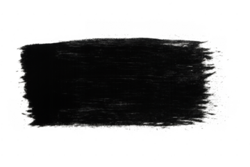 Black paint grunge brushstroke isolated on transparent background