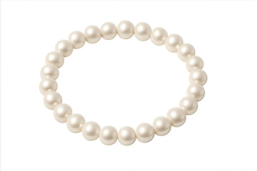 Pearl necklace forming isolated circle on transparent background