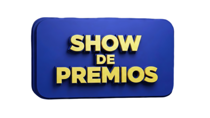 3D "Show de Premios" text on dark blue background