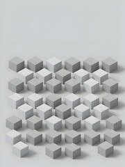 Minimal Gray Cube Grid Background