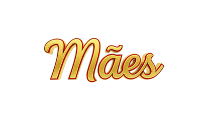 Gold 3D Text "M?es" on White Background