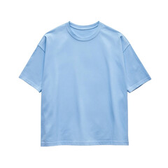 Light Blue Oversized T-Shirt Mockup for Cool Apparel Designs, Relaxed Casual Style, Comfortable Fit, Front View on white background