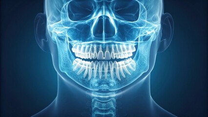 Human Skull and Jawbone X-ray Anatomy Study