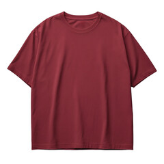 Maroon Oversized T-Shirt Mockup for Rich Apparel Designs, Deep Tones, Comfortable Casual Wear, Front View on white background