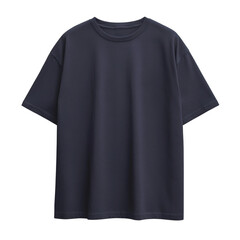 Navy Blue Oversized T-Shirt Mockup for Classic Apparel Designs, Versatile Casual Wear, Comfortable Fit, Front View on white background