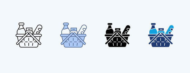 Grocery Multiple Icon Illustration Vector