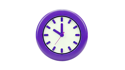 Purple Analog Clock