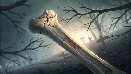 Pathological Bone Fracture Bleeding in a Spooky Graveyard
