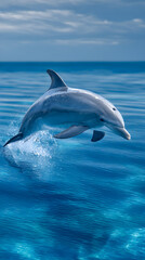 Fototapeta premium Dolphin Jumping Above the Ocean