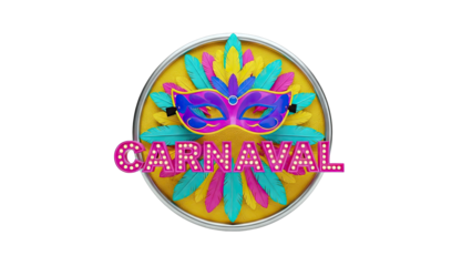 Carnaval Mask and Feathers Emblem