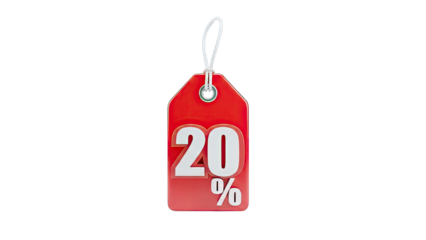 Red 20% Off Discount Tag